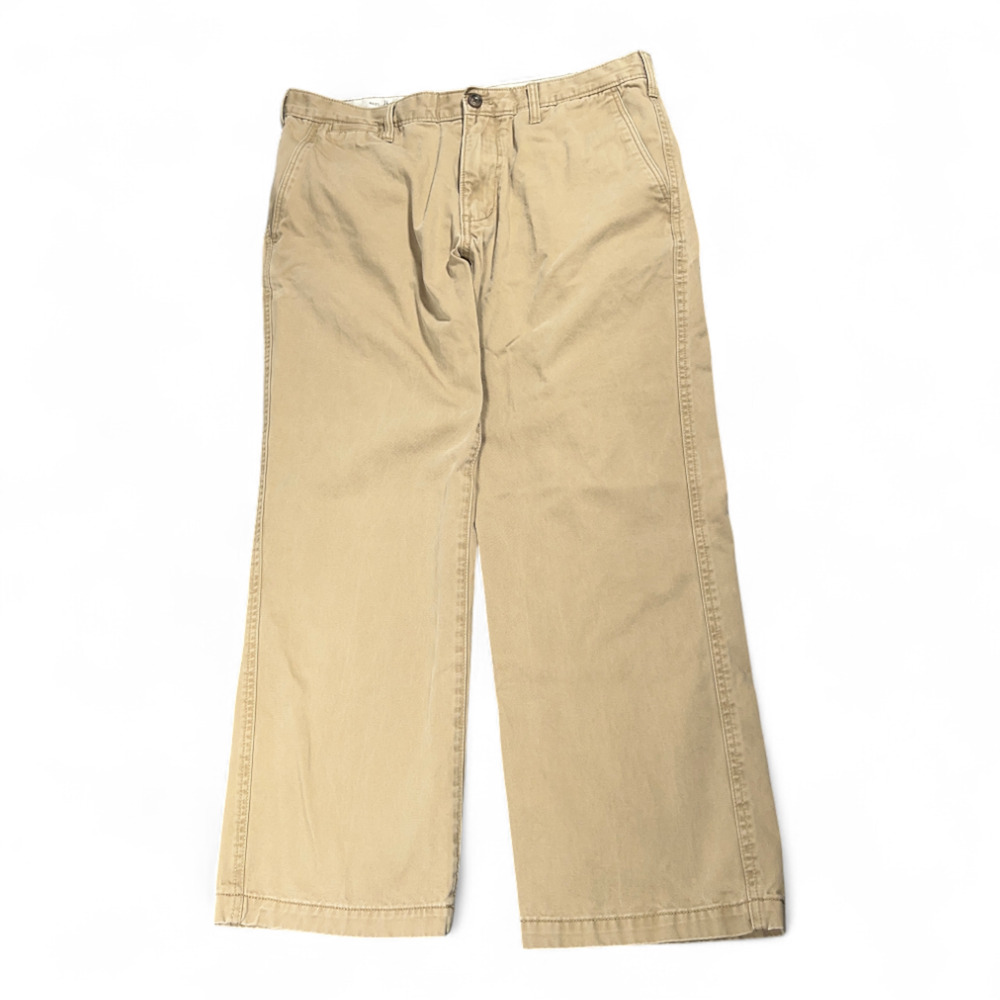 Eddie Bauer Pants Mens 36x28 Brown Khaki Tan Classic Fit Cotton Legend Wash
